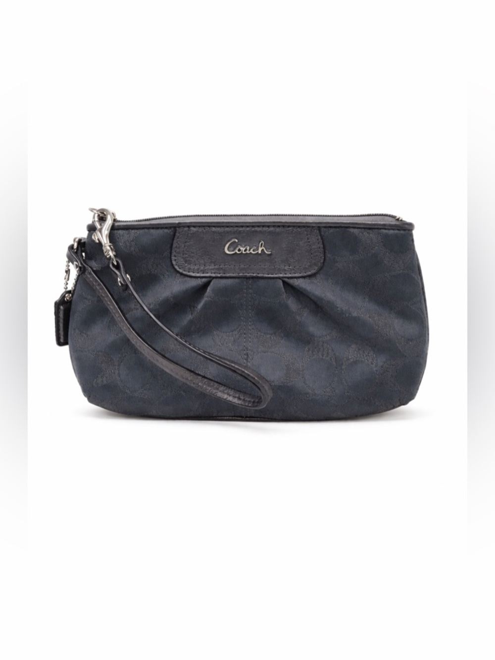 COACH Women’s Charcoal Gray Slate Signature Jacquard Wristlet Wallet Clutch